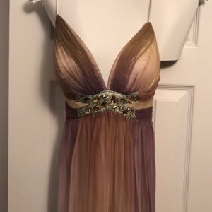 Pink, purple, & blue ombré prom dress
